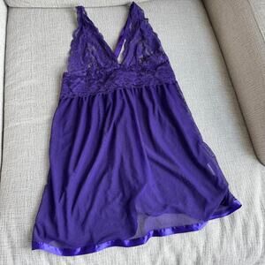 Purple lace babydoll lingerie